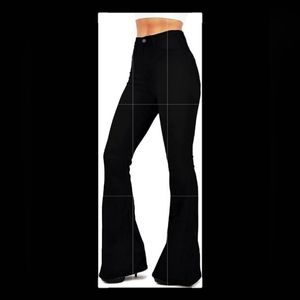 KDF Black Denim Flare High Waist Jeans Sz 12